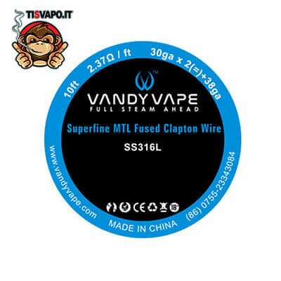 Superfine MTL Fused Clapton Wire SS316L 30ga x 2 + 38ga Vandy Vape