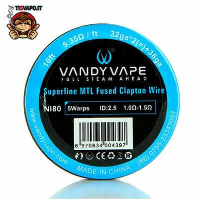 Superfine MTL Fused Clapton Wire Ni80 32ga x 2 + 38ga Vandy Vape