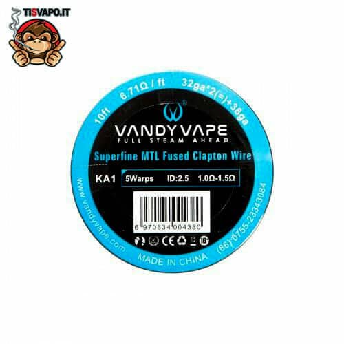 Superfine MTL Fused Clapton Wire Kanthal A1 32ga x 2 + 38ga Vandy Vape