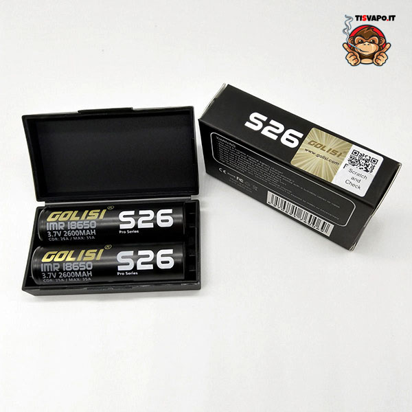 S26 IMR 18650 25Ampere 2600mAh (2 pezzi) - Golisi