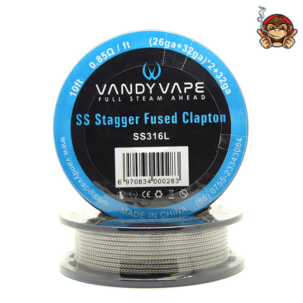 Filo Resistivo Stagger Fused Clapton SS316 Wire (26GA + 32GA)*2 + 32GA - Vandy Vape