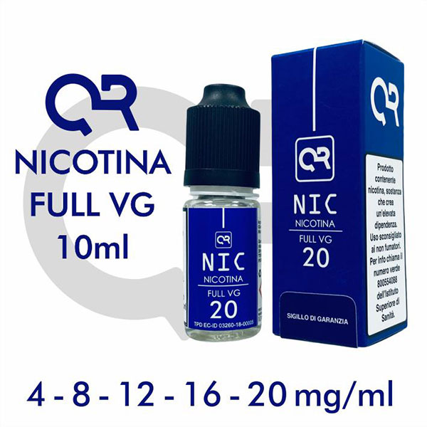 Nicotina Full VG (4 / 8 / 12 / 16 / 20) mg/ml 10ml - QR Flavour