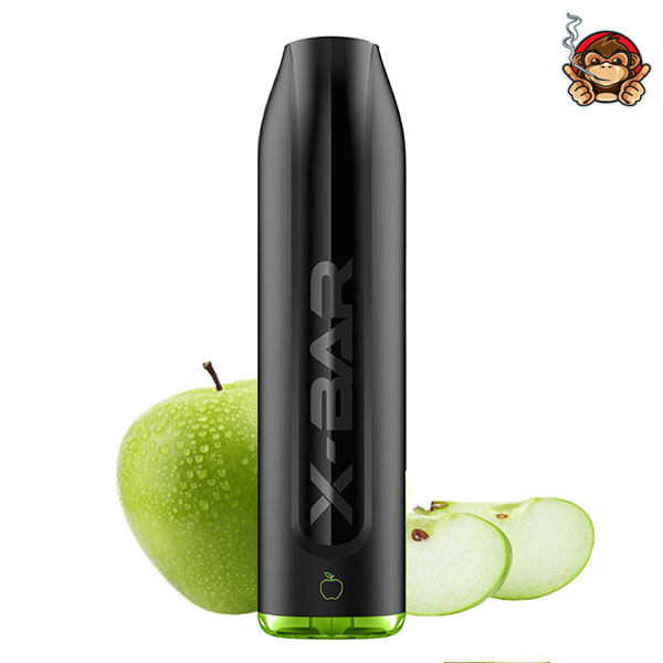 GREEN APPLE - 1500 Tiri (senza nicotina) - Pod Mod Usa e Getta - X-Bar