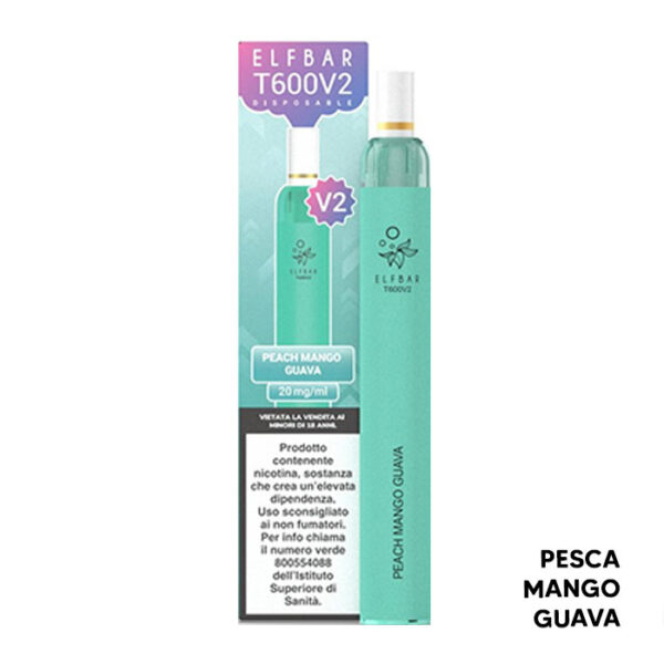 PEACH MANGO GUAVA - T600 V2 - Pod Mod Usa e Getta - Elfbar