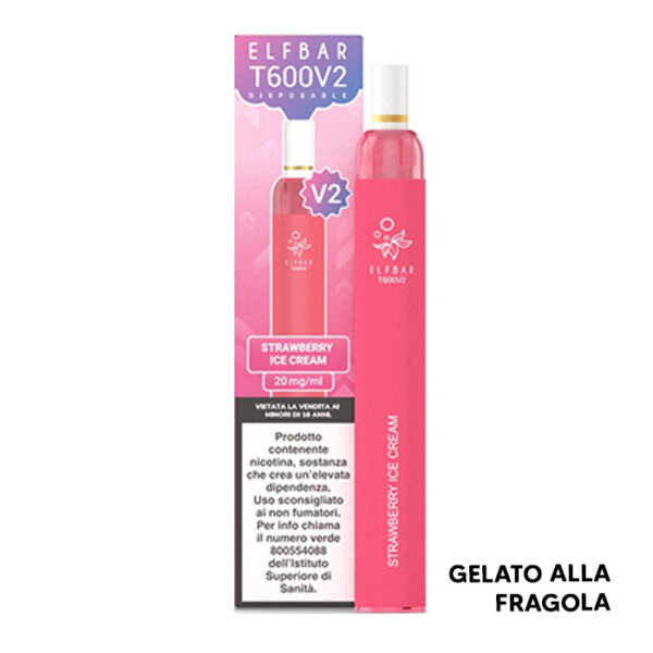 STRAWBERRY ICE CREAM - T600 V2 - Pod Mod Usa e Getta - Elfbar
